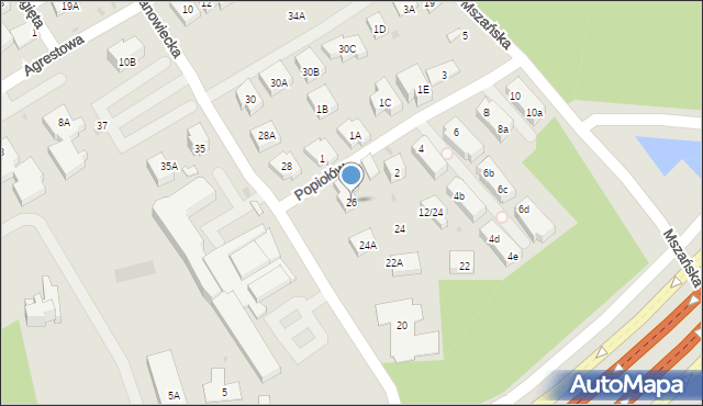 Warszawa, Żwanowiecka, 26, mapa Warszawy