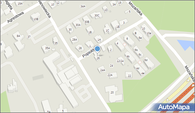 Warszawa, Żwanowiecka, 26a, mapa Warszawy