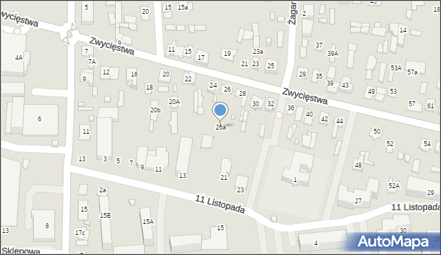 Węgrów, Zwycięstwa, 26a, mapa Węgrów