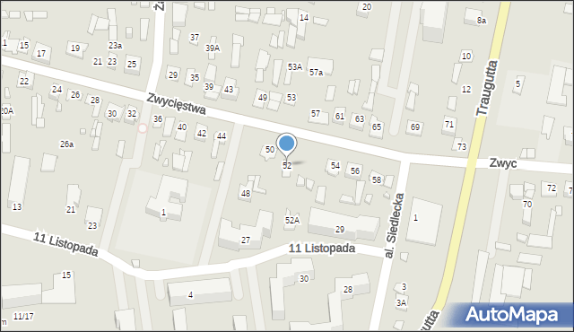 Węgrów, Zwycięstwa, 52, mapa Węgrów