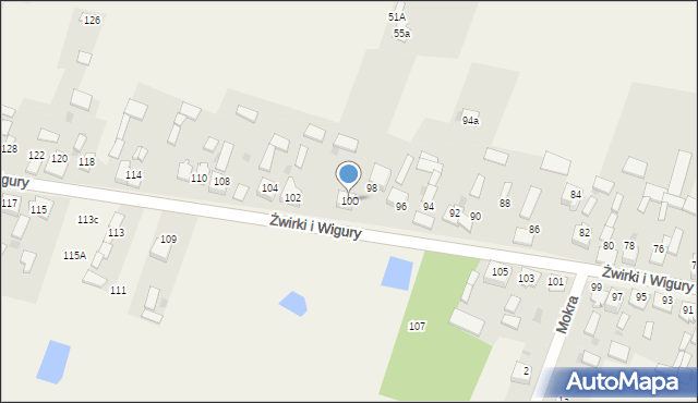 Widzów, Żwirki i Wigury, 100, mapa Widzów