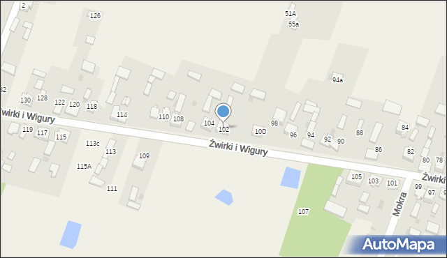 Widzów, Żwirki i Wigury, 102, mapa Widzów