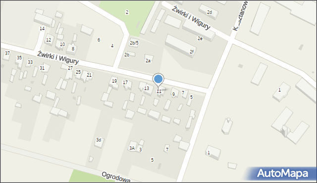 Widzów, Żwirki i Wigury, 11, mapa Widzów