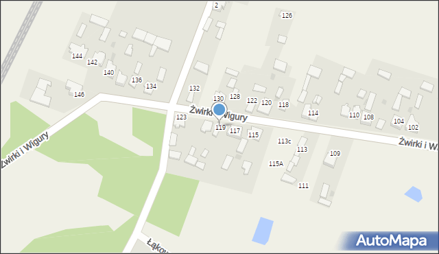 Widzów, Żwirki i Wigury, 119, mapa Widzów