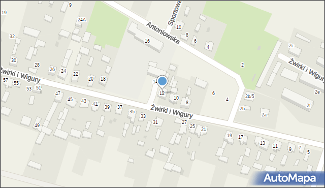 Widzów, Żwirki i Wigury, 12, mapa Widzów