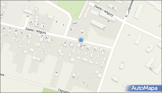 Widzów, Żwirki i Wigury, 13, mapa Widzów