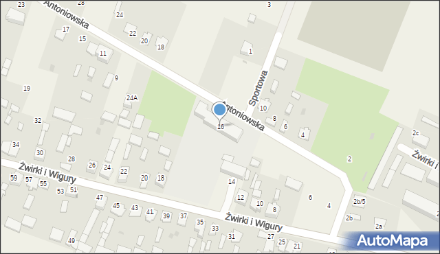 Widzów, Żwirki i Wigury, 16, mapa Widzów