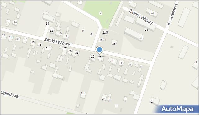 Widzów, Żwirki i Wigury, 17, mapa Widzów