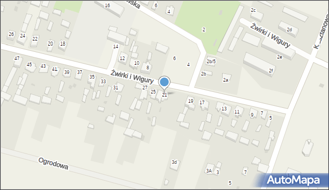Widzów, Żwirki i Wigury, 21, mapa Widzów
