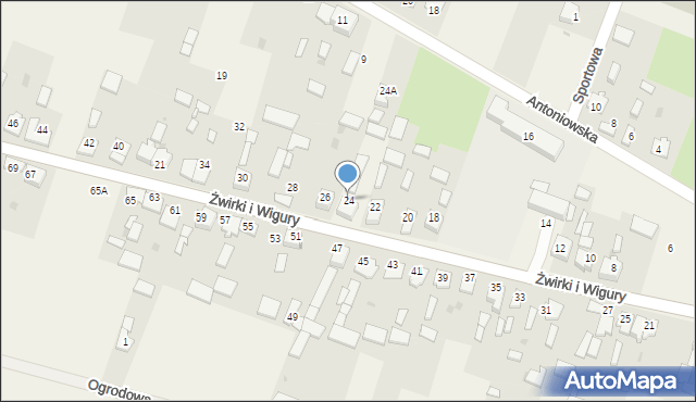 Widzów, Żwirki i Wigury, 24, mapa Widzów