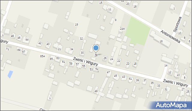 Widzów, Żwirki i Wigury, 28, mapa Widzów