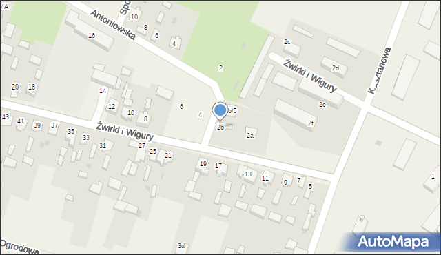 Widzów, Żwirki i Wigury, 2b, mapa Widzów