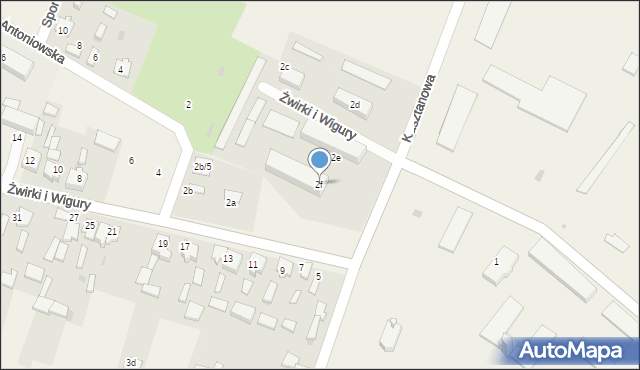 Widzów, Żwirki i Wigury, 2f, mapa Widzów