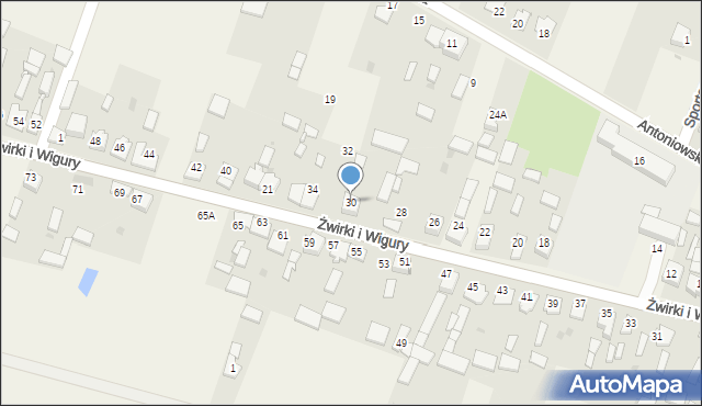 Widzów, Żwirki i Wigury, 30, mapa Widzów
