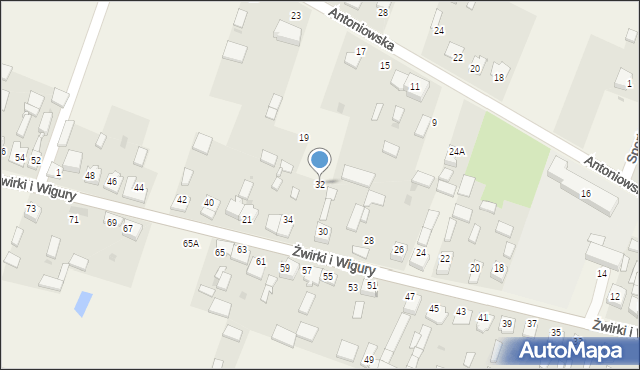 Widzów, Żwirki i Wigury, 32, mapa Widzów