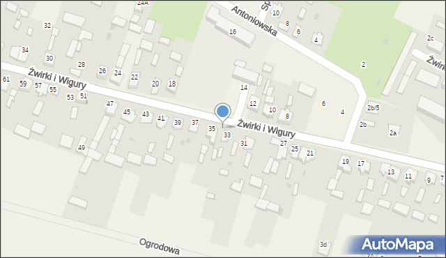 Widzów, Żwirki i Wigury, 33b, mapa Widzów