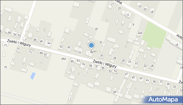Widzów, Żwirki i Wigury, 34, mapa Widzów