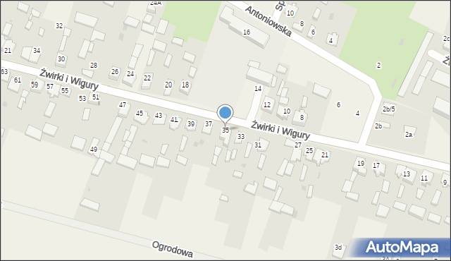 Widzów, Żwirki i Wigury, 35, mapa Widzów