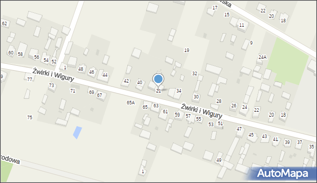 Widzów, Żwirki i Wigury, 38, mapa Widzów
