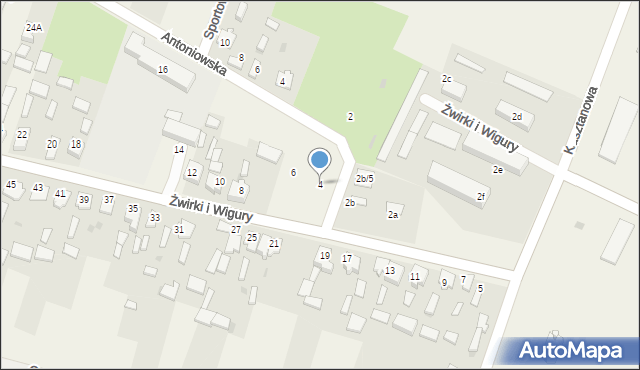 Widzów, Żwirki i Wigury, 4, mapa Widzów