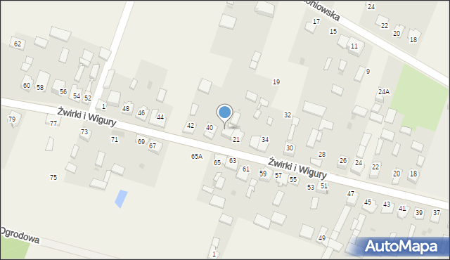 Widzów, Żwirki i Wigury, 40a, mapa Widzów