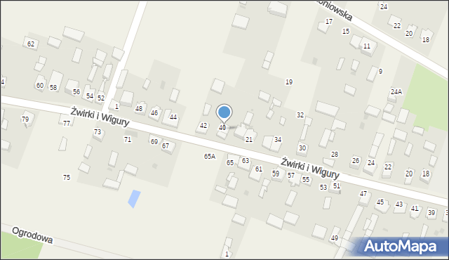 Widzów, Żwirki i Wigury, 40B, mapa Widzów