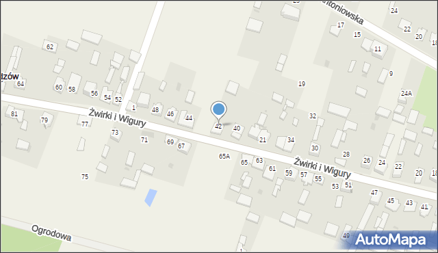 Widzów, Żwirki i Wigury, 42, mapa Widzów