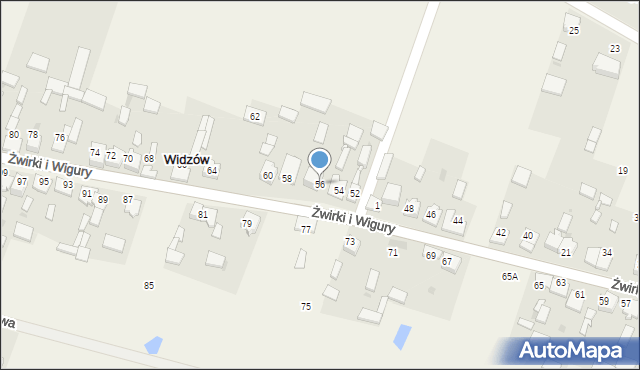 Widzów, Żwirki i Wigury, 56, mapa Widzów