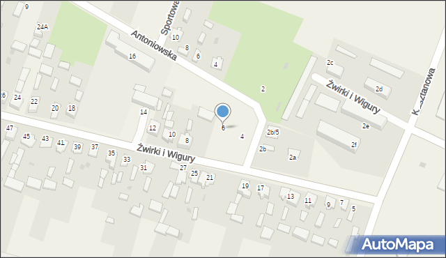 Widzów, Żwirki i Wigury, 6, mapa Widzów