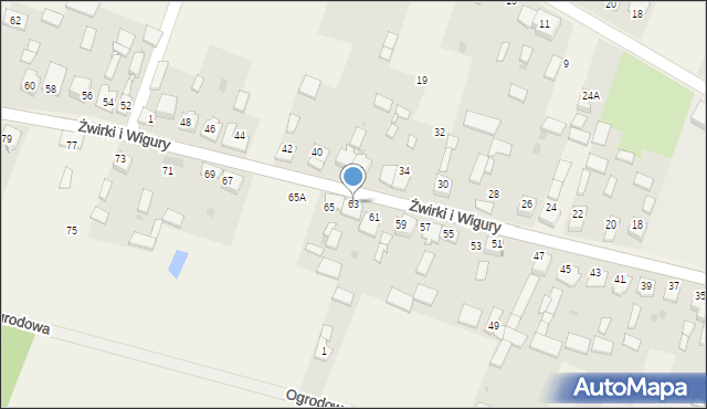 Widzów, Żwirki i Wigury, 63, mapa Widzów
