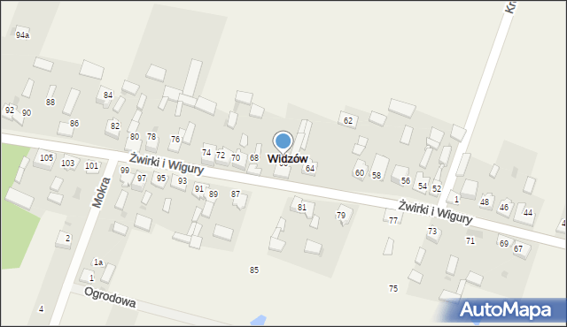 Widzów, Żwirki i Wigury, 66, mapa Widzów