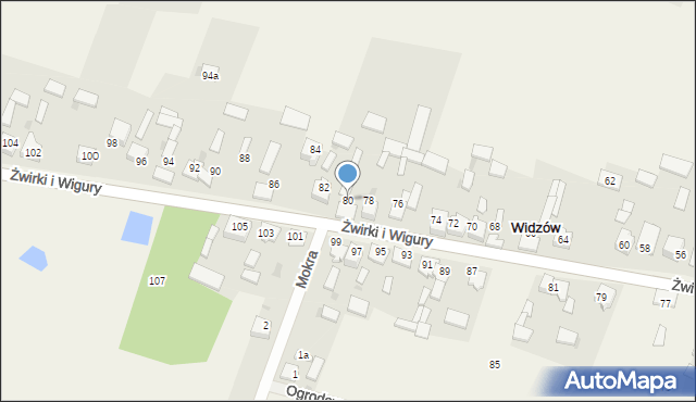 Widzów, Żwirki i Wigury, 80, mapa Widzów