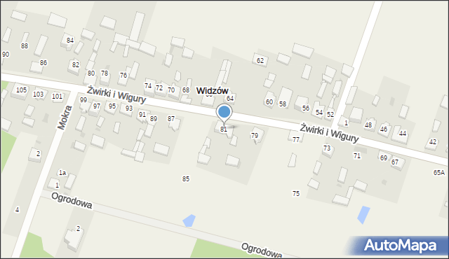 Widzów, Żwirki i Wigury, 81, mapa Widzów