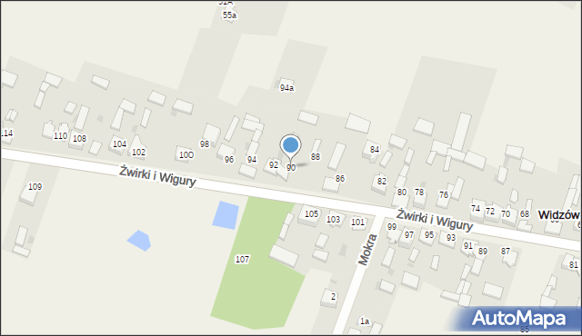 Widzów, Żwirki i Wigury, 90, mapa Widzów