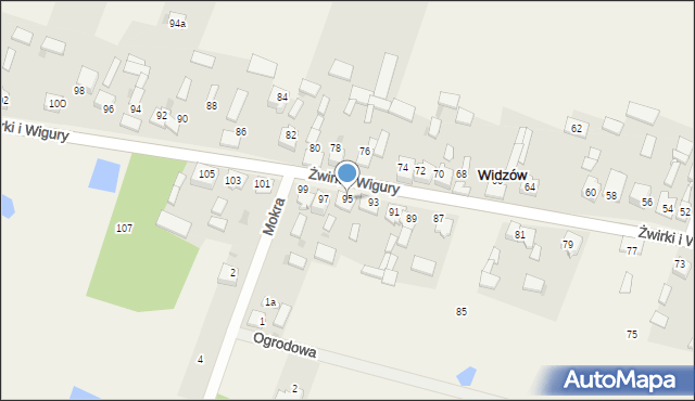 Widzów, Żwirki i Wigury, 95, mapa Widzów