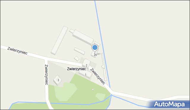 Wierzbno, Zwierzyniec, 2b, mapa Wierzbno