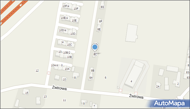 Wilcza Góra, Żwirowa, 8C, mapa Wilcza Góra
