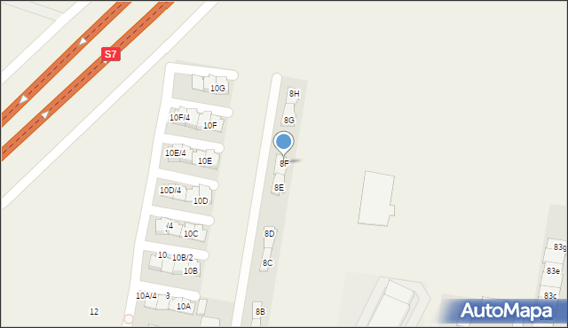 Wilcza Góra, Żwirowa, 8F, mapa Wilcza Góra