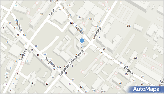 Włocławek, Związków Zawodowych, 2, mapa Włocławka