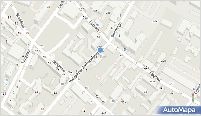 Włocławek, Związków Zawodowych, 3, mapa Włocławka