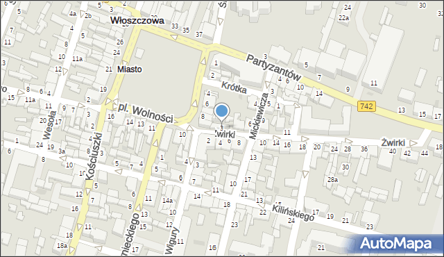 Włoszczowa, Żwirki Franciszka, kpt. pil., 3, mapa Włoszczowa