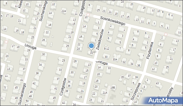 Wrocław, Zwiadowców, 11, mapa Wrocławia