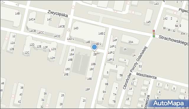 Wrocław, Zwycięska, 18, mapa Wrocławia