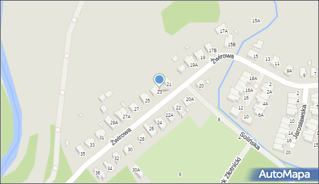 Wrocław, Żwirowa, 23, mapa Wrocławia