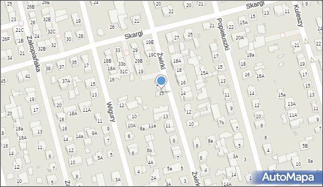 Ząbki, Żwirki Franciszka, kpt. pil., 15, mapa Ząbki