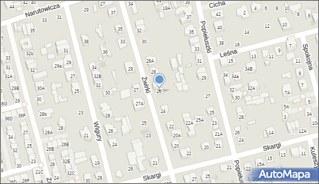 Ząbki, Żwirki Franciszka, kpt. pil., 26, mapa Ząbki