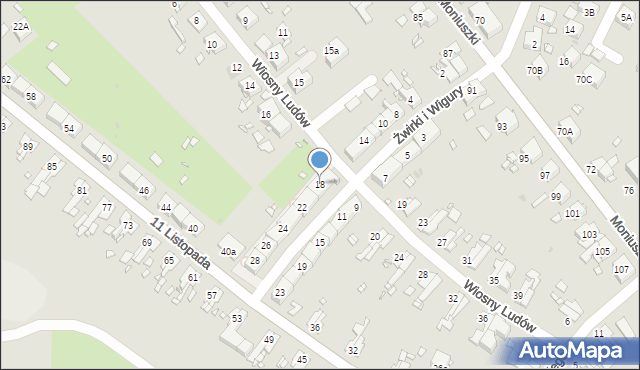 Zabrze, Żwirki i Wigury, 18, mapa Zabrza