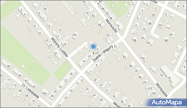 Zabrze, Żwirki i Wigury, 8, mapa Zabrza