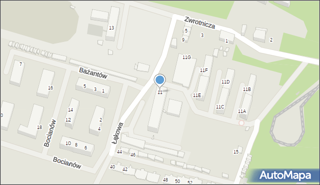 Zabrze, Zwrotnicza, 11, mapa Zabrza