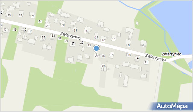 Zborów, Zwierzyniec, 21, mapa Zborów